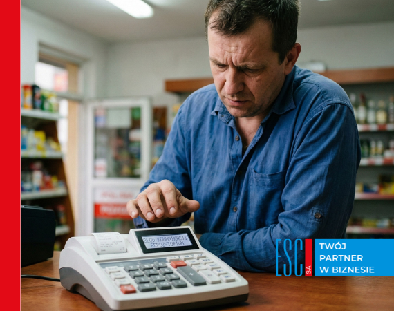 Obraz przedstawi�jacy co oznacza komunikat na kasie fiskalnej b��d komunikac...