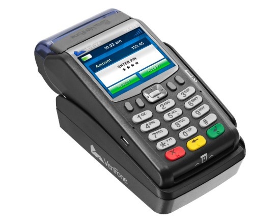 Mobile Paytel Verifone VX 675 payment terminal - small and portable