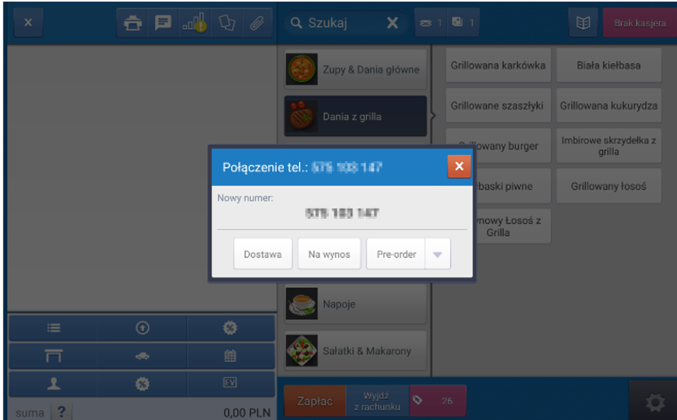 aplikacja POScaller do zamwie telefonicznych w gastronomii