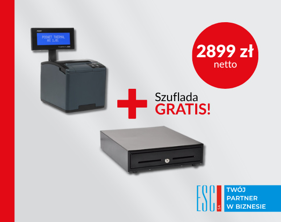 Drukarka fiskalna + szuflada kasowa GRATIS!