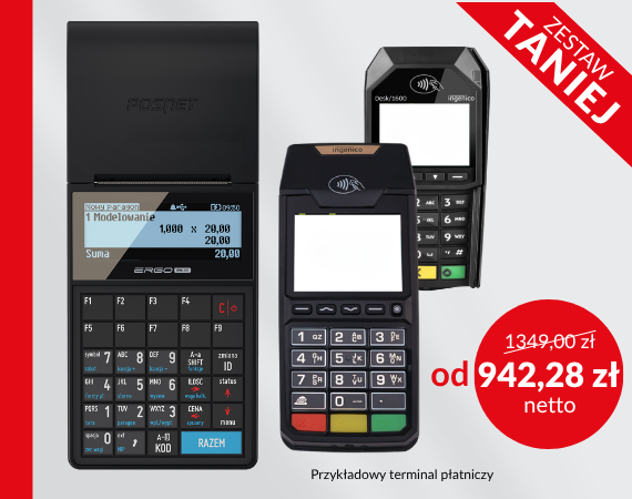Kasa fiskalna Posnet Ergo online z terminalem p�atniczym. W zestawie TANIEJ!