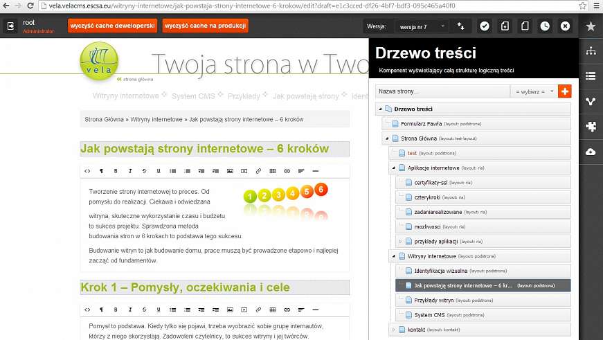 VELA CMS 2 - strona internetowa