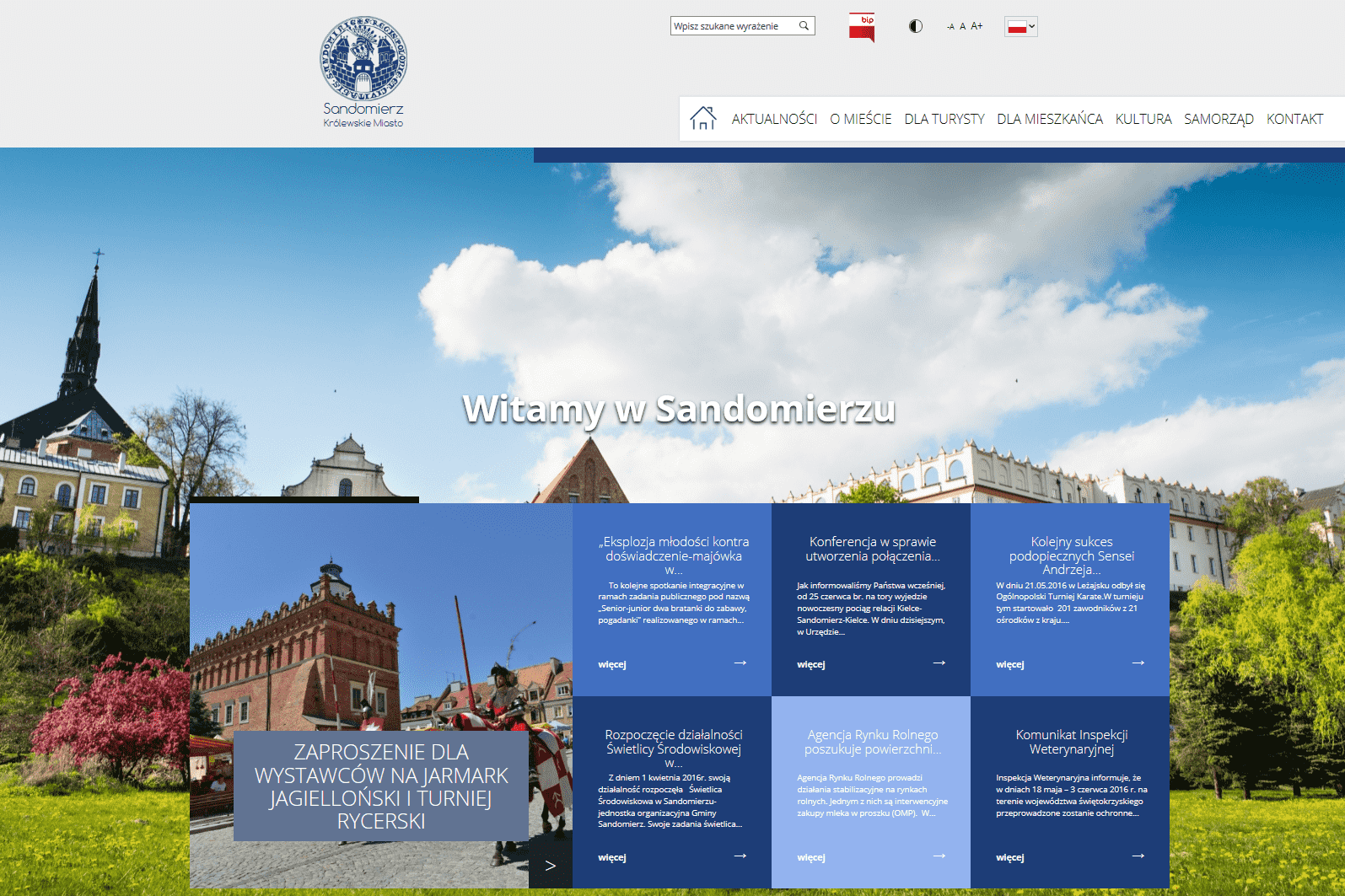 strona internetowa miasta Sandomierz