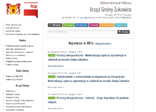 VelaBIP w Gminie Żukowice