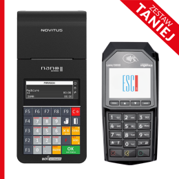 Kasa fiskalna Novitus Nano II + terminal płatniczy Ingenico Lane 3000